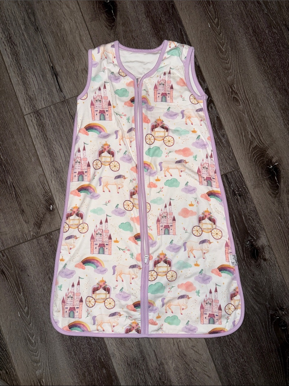 Sleeveless Sleep Sack - Lavender Unicorn & Castle Print 6-12 Months